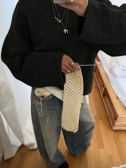 New Stylish And Elegant Casual Versatile Loose-Fit Round-Neck Long-Sleeve Women'S Sweater
