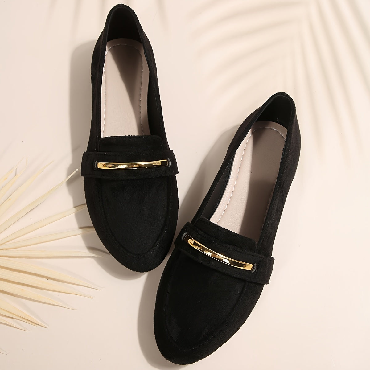 Black Ballet Flats for Women Pointed Toe Slip On Shoes for Office Everyday Outfits