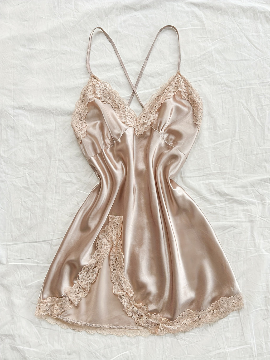 Lace Trim Night Dress by Maisonvirelle