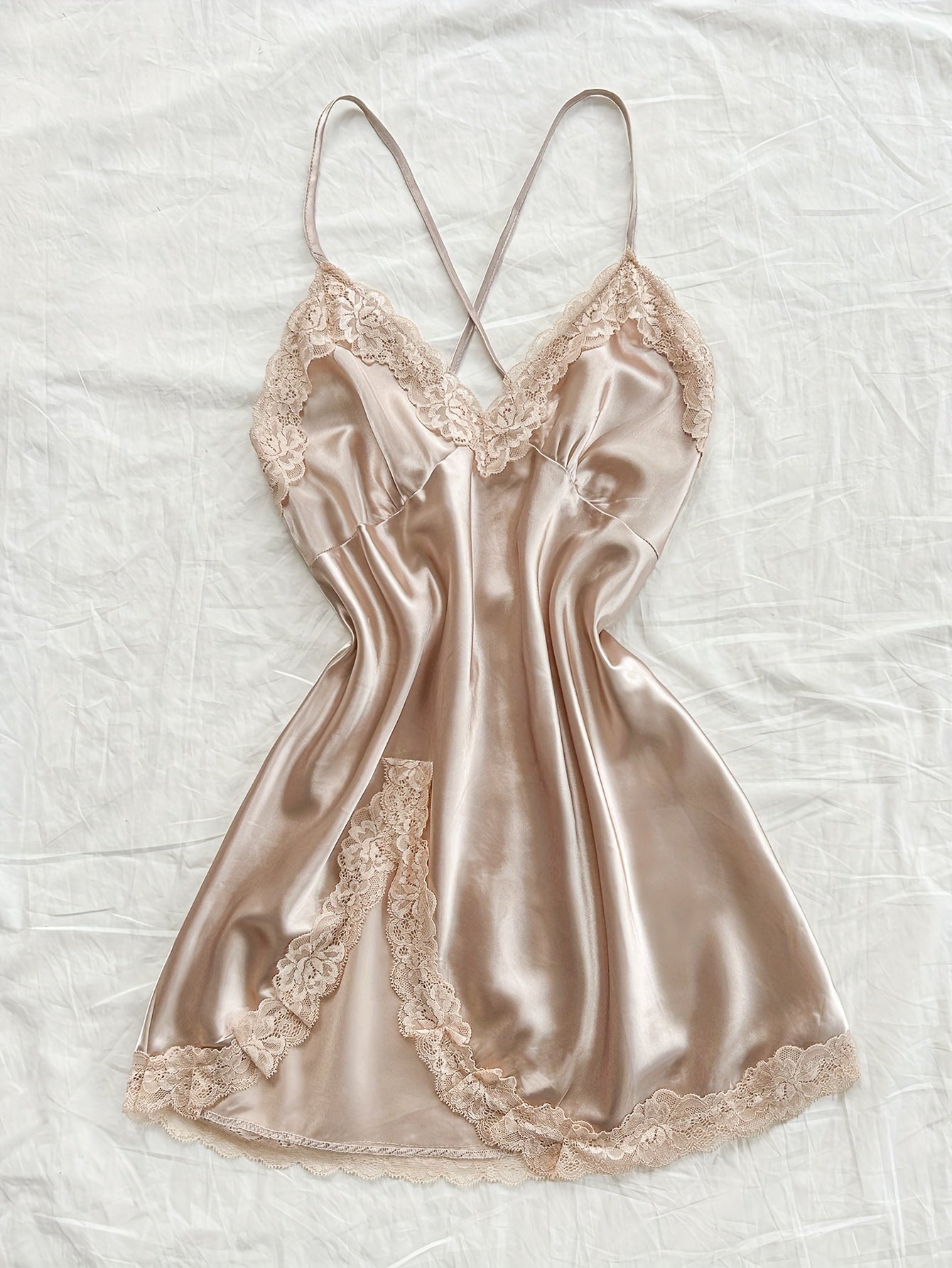 Lace Trim Night Dress by Maisonvirelle