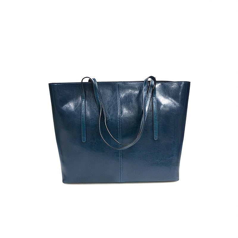 Leather Tote Bag for Women Large Compartment Shoulder Bag for Office Travel Everyday