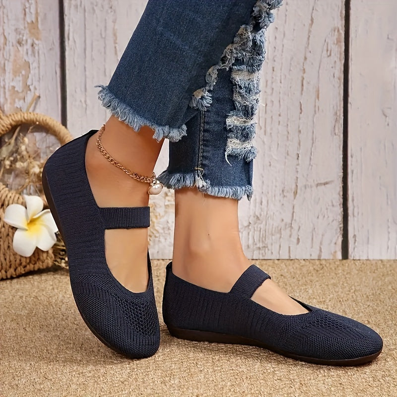 Single-Strap Knit Flats by Maisonvirelle