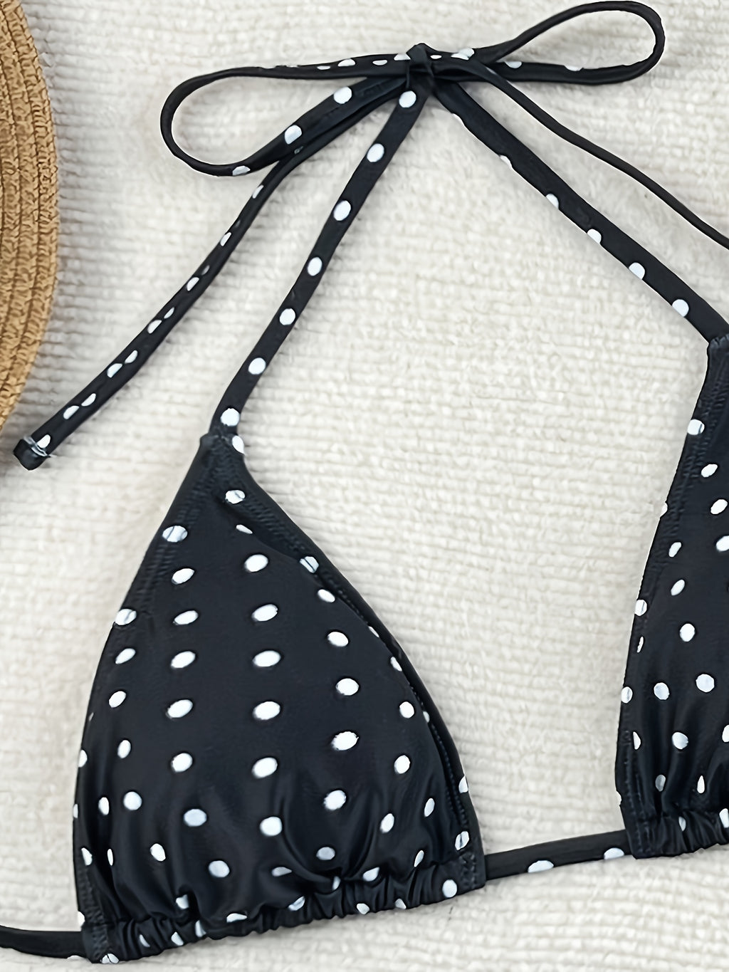 [Perfect for Beach] Black & White Polka Dot Women's Bikini Set | Beach Vacation