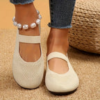 Single-Strap Knit Flats by Maisonvirelle
