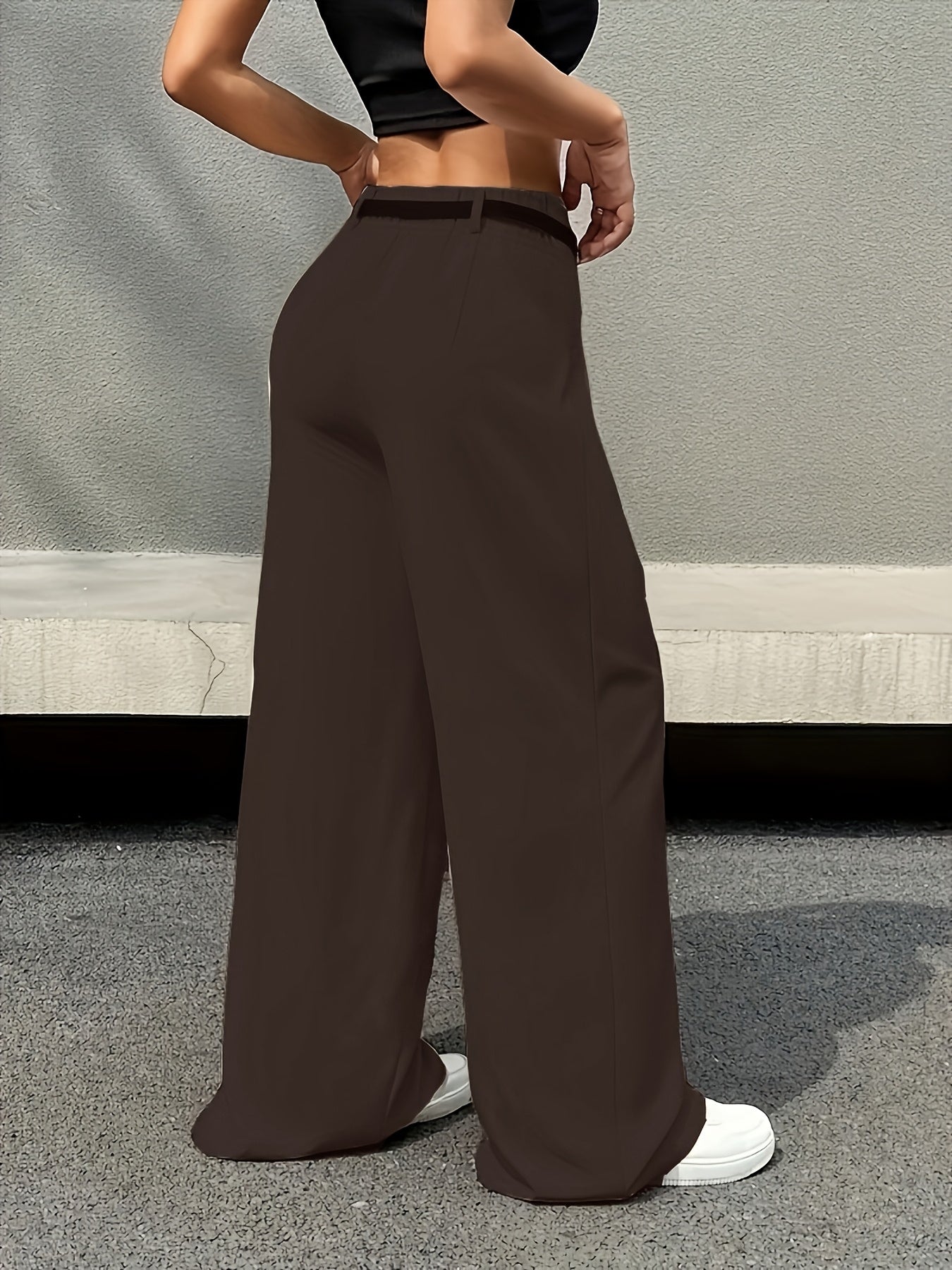 [Elegant High-Waisted] Elegant High-Waisted Wide-Leg Pants | Book Core Thousand Directional Style | Multifunctional Comfortable Machine Washable - Women's Fashion