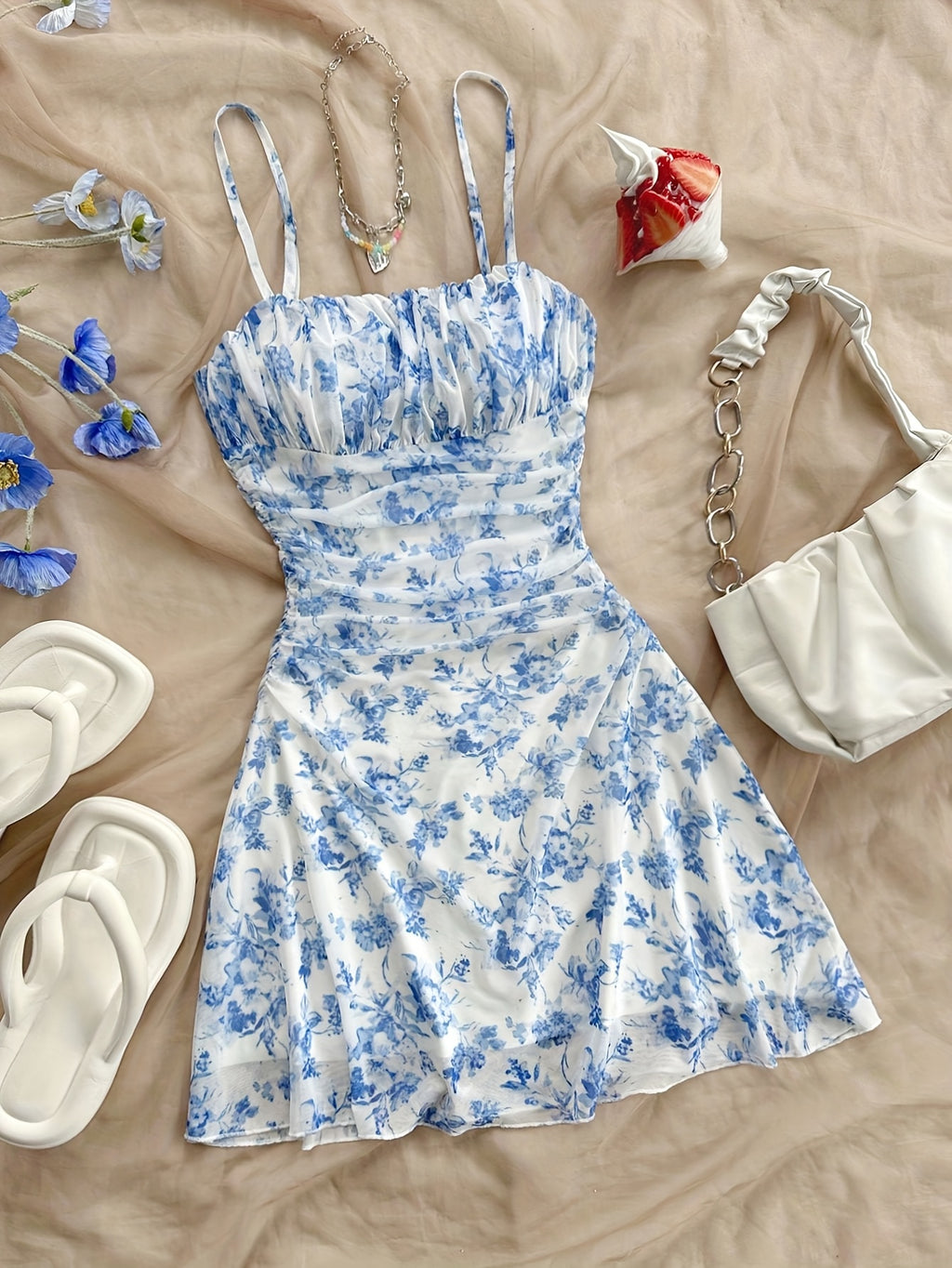 Floral Mesh-Back Dress by Maisonvirelle
