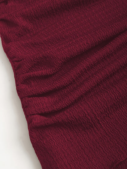 Party Dress for Women Draped Neckline Asymmetric Ruffle Dress with Metal Buckle