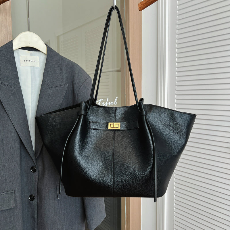 Tote Bag for Women Large Shoulder Bag with Lock Detail for Work Travel Everyday
