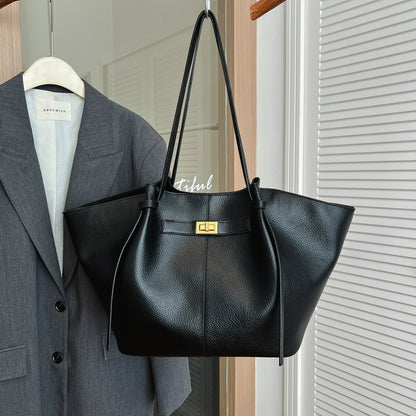 Tote Bag for Women Large Shoulder Bag with Lock Detail for Work Travel Everyday
