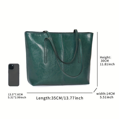 Leather Tote Bag for Women Large Compartment Shoulder Bag for Office Travel Everyday