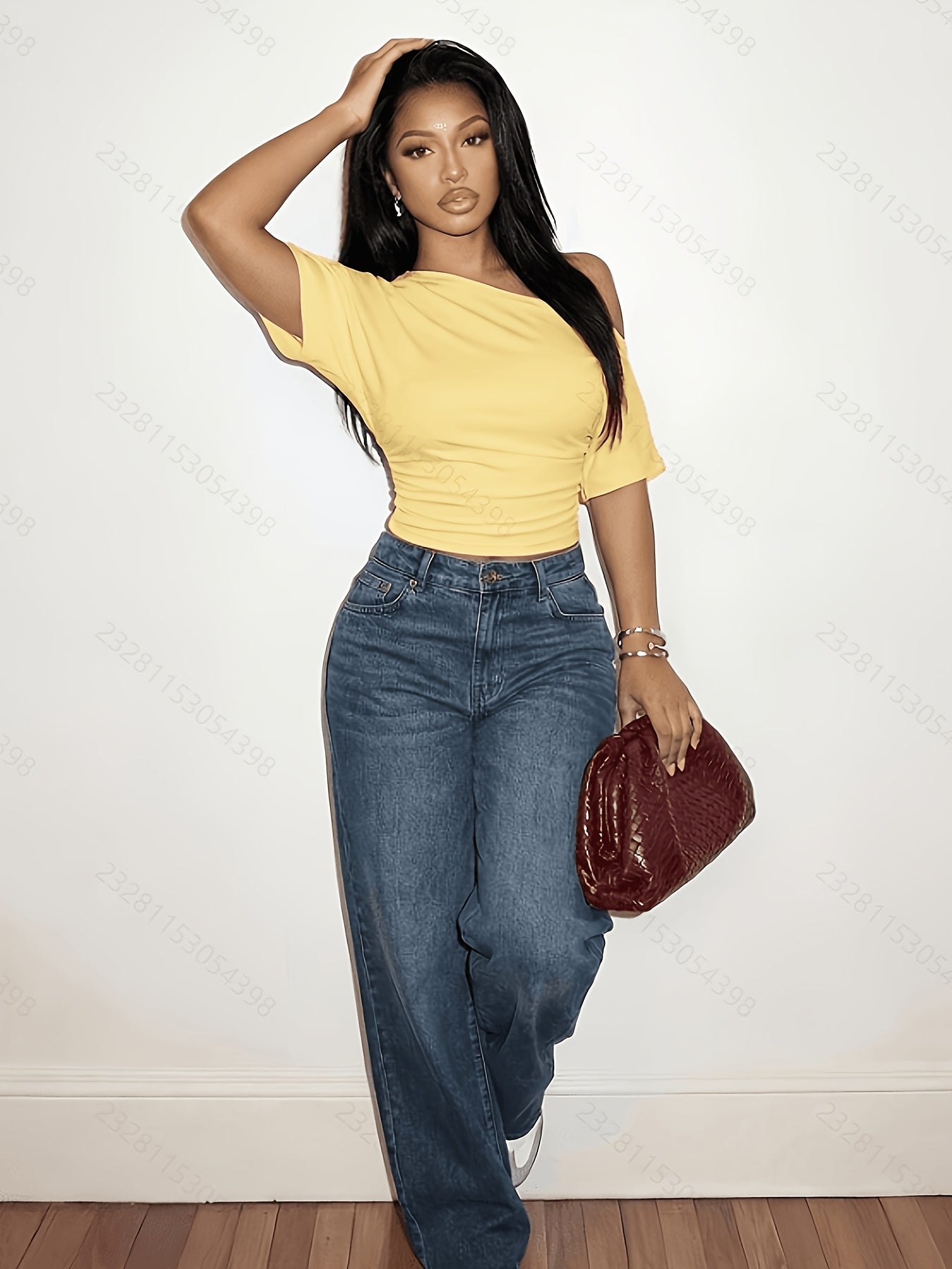 Off Shoulder Top for Women Short Sleeve Fitted Summer Top for Daywear Dinner Casual