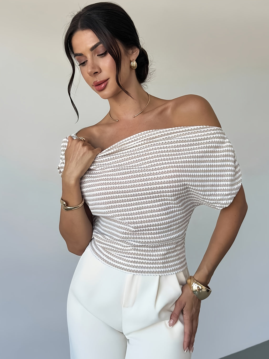 Striped Asymmetric T-Shirt by Maisonvirelle