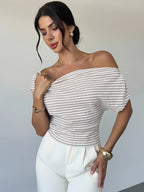 Striped Asymmetric T-Shirt by Maisonvirelle