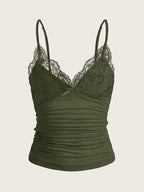 Pleated Strapless Lace Top by Maisonvirelle