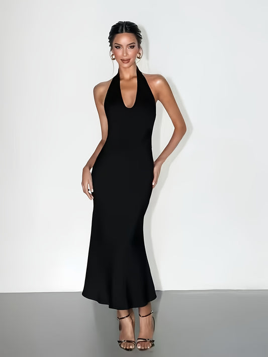 Black Dress for Women Sleeveless Backless Camisole Dress for Party Dinner Evening