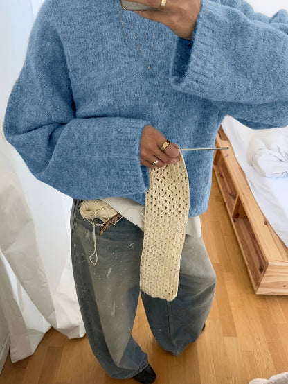 New Stylish And Elegant Casual Versatile Loose-Fit Round-Neck Long-Sleeve Women'S Sweater