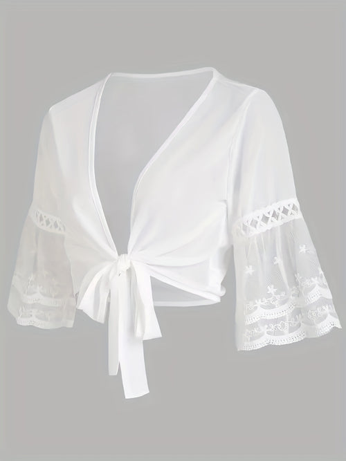 Crochet Tie-Front Shrug by Maisonvirelle