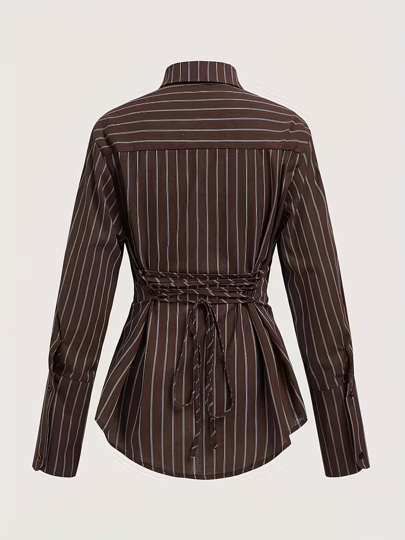 White Blouse for Women Long Sleeve Button Shirt for Office Work Everyday