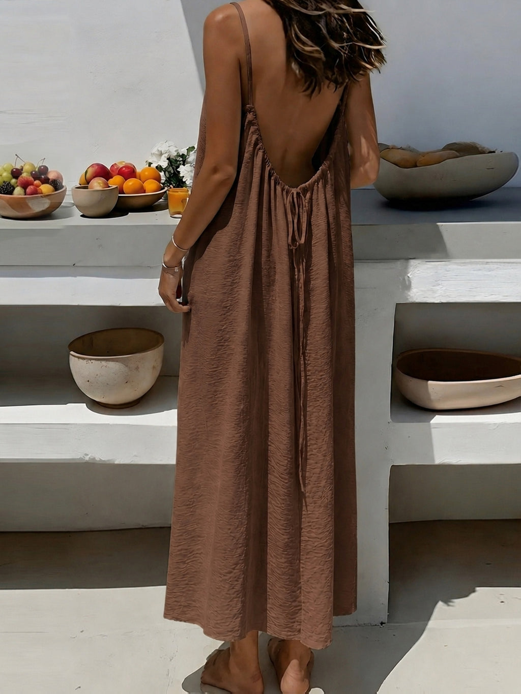 Backless Holiday Maxi Dress by Maisonvirelle