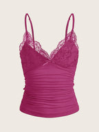 Pleated Strapless Lace Top by Maisonvirelle