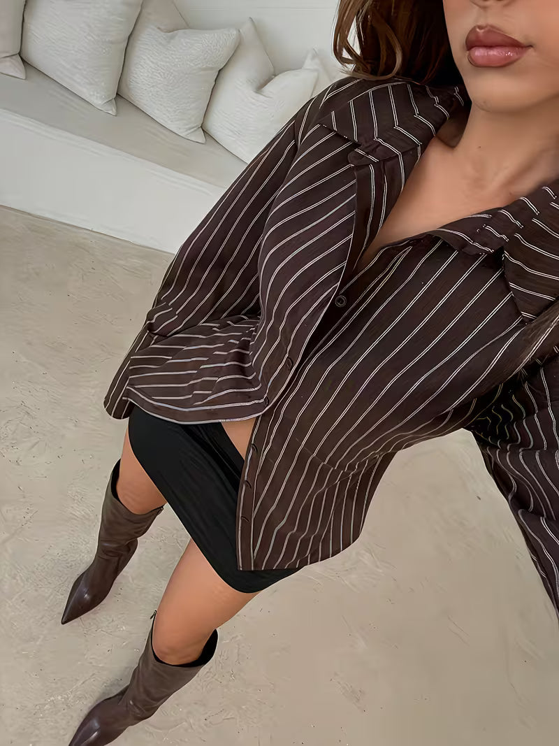 White Blouse for Women Long Sleeve Button Shirt for Office Work Everyday
