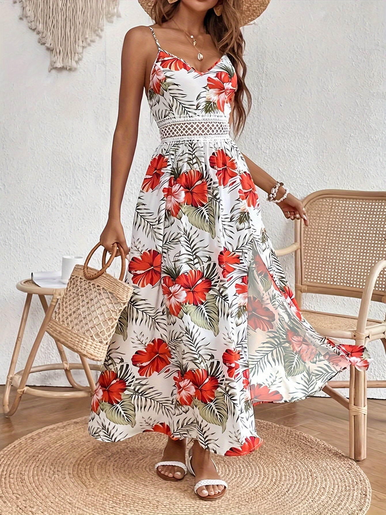 Floral Spaghetti Strap Dress by Maisonvirelle