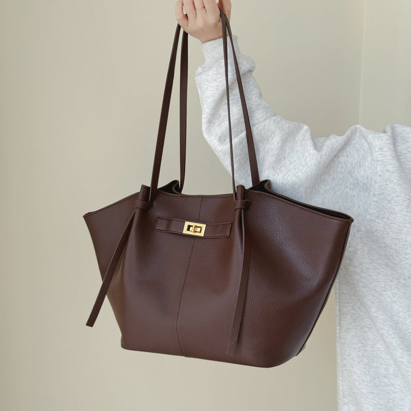 Tote Bag for Women Large Shoulder Bag with Lock Detail for Work Travel Everyday