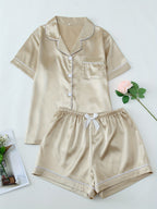 Satin Shirt & Shorts Set by Maisonvirelle