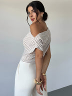 Striped Asymmetric T-Shirt by Maisonvirelle