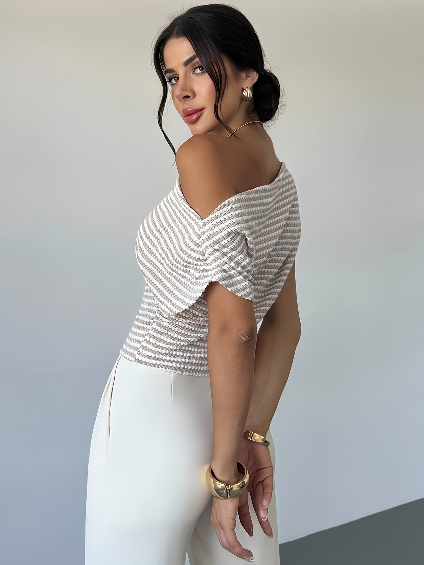 Striped Asymmetric T-Shirt by Maisonvirelle