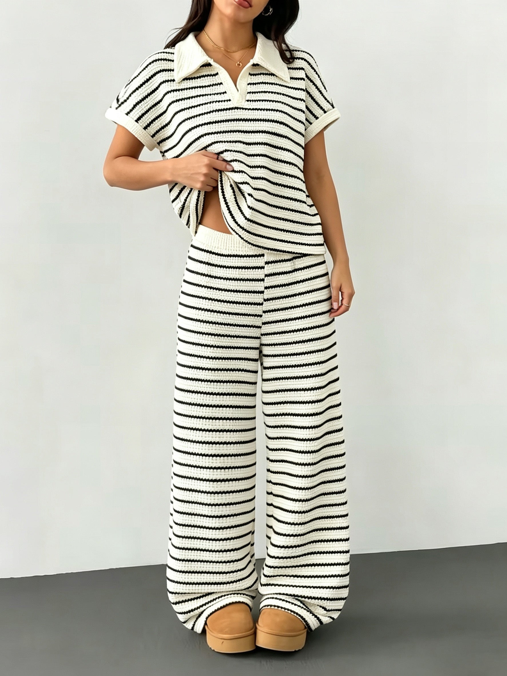 Striped Polo Co-Ord by Maisonvirelle