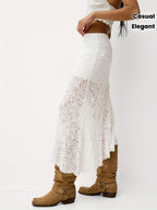 Lace Patchwork Maxi Skirt by Maisonvirelle
