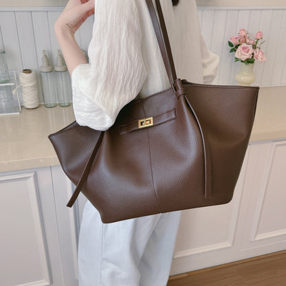 Tote Bag for Women Large Shoulder Bag with Lock Detail for Work Travel Everyday