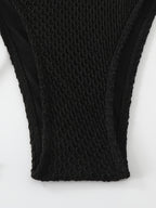 2024 New European And American Conservative Four-Piece Set, Solid Color Cover-Up, Mesh Short Skirt, Bikini Women'S Swimwear.