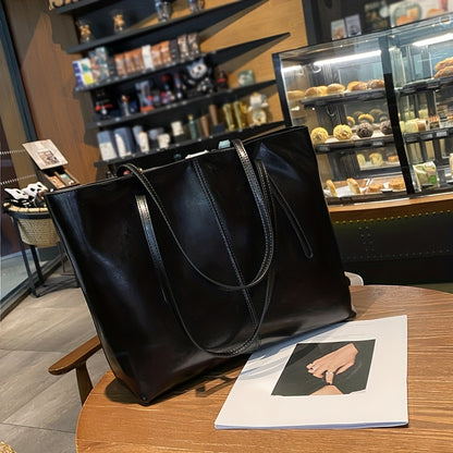 Leather Tote Bag for Women Large Compartment Shoulder Bag for Office Travel Everyday