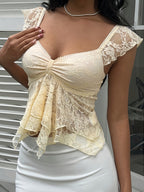 Heart Neck Lace T-Shirt by Maisonvirelle