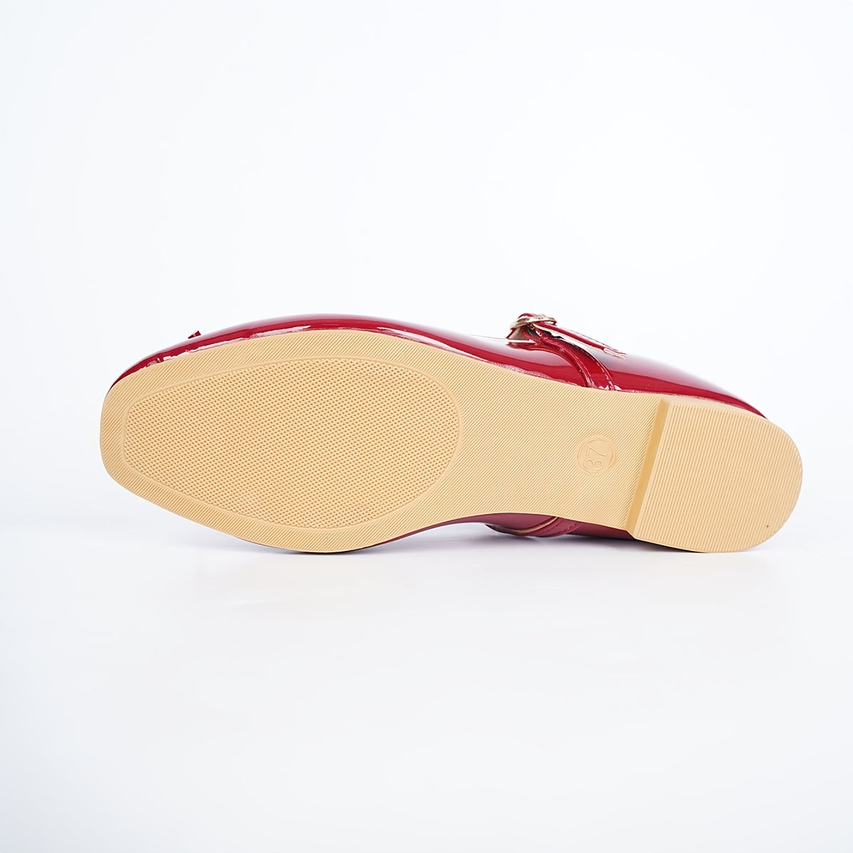 Mary Jane Shoes for Women Wine Red Bow Strap Flat Shoes for Office Daywear Outfits