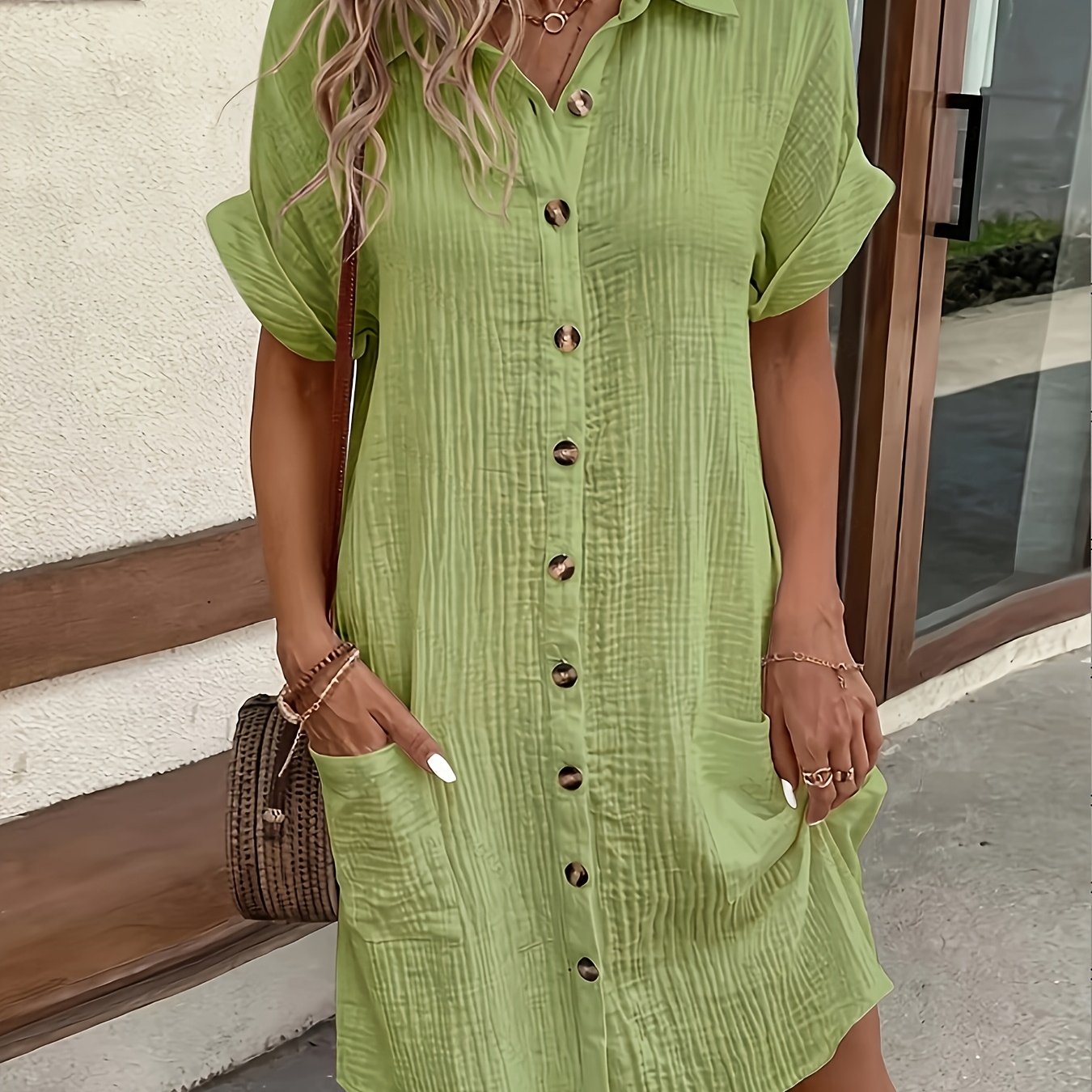 Button Shirt Dress by Maisonvirelle