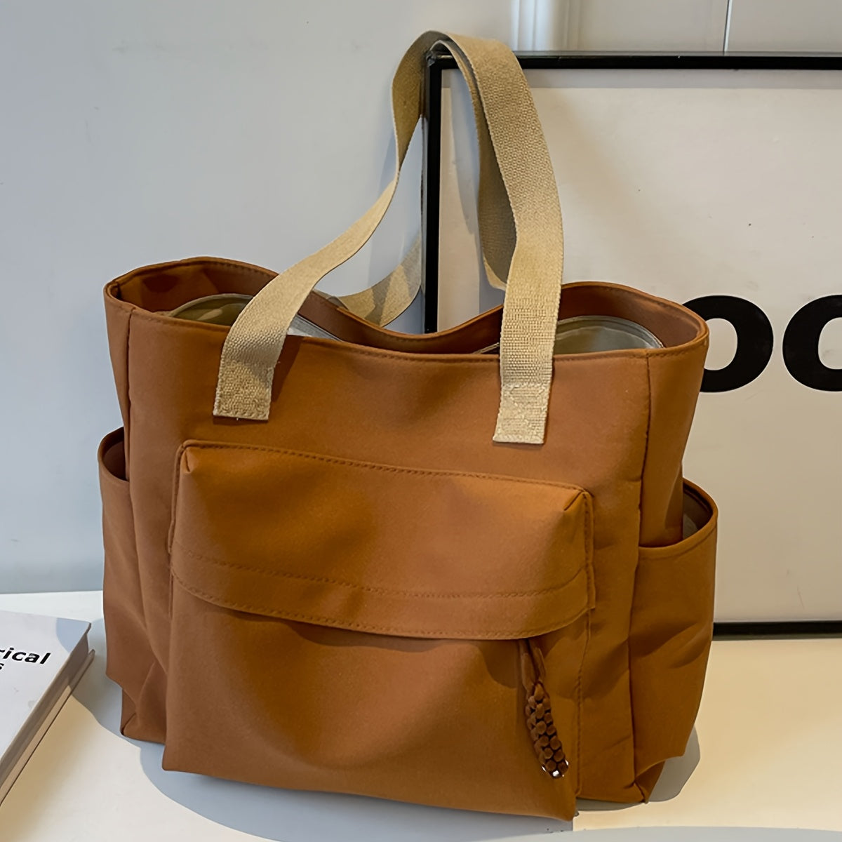 Tote Bag for Women Large Capacity Lightweight Shoulder Bag with Zip for Work Travel