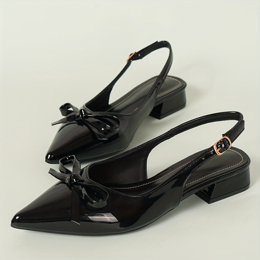 High Heel Sandals / Mid-Heel Red Closed-Toe Sandals / Fairy Shoes / New Style Bow Pointed-Toe Flat Shoes / Women Shoes