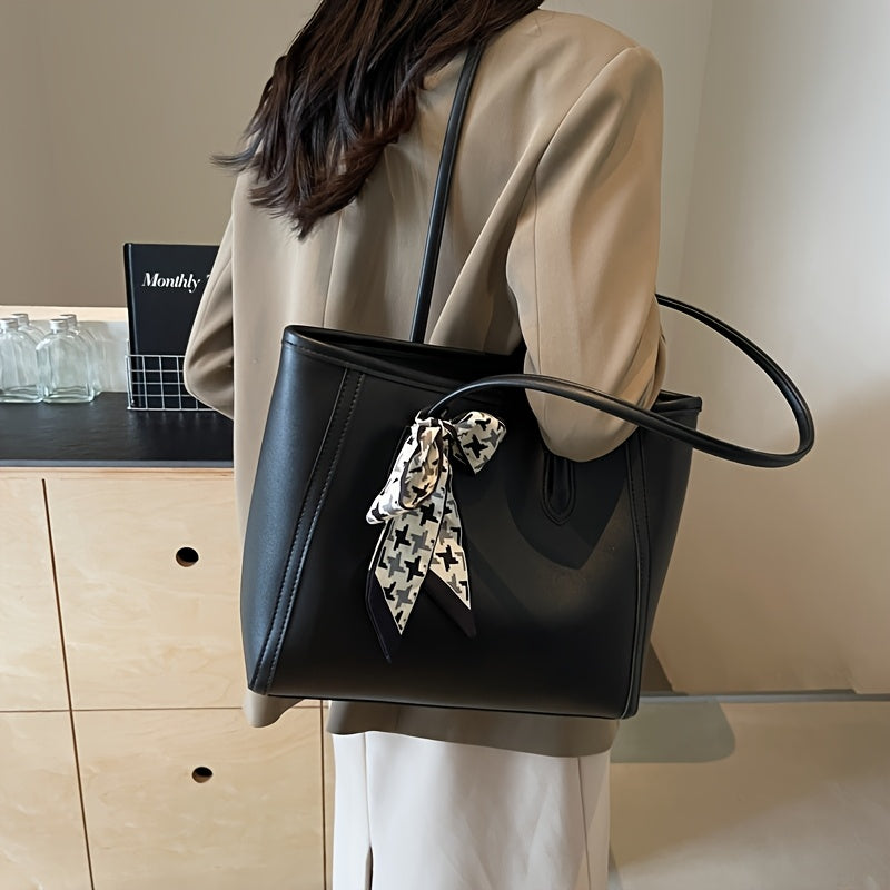 Shoulder Bag for Women Large Capacity Scarf Handle Handbag for Work Dinner Travel