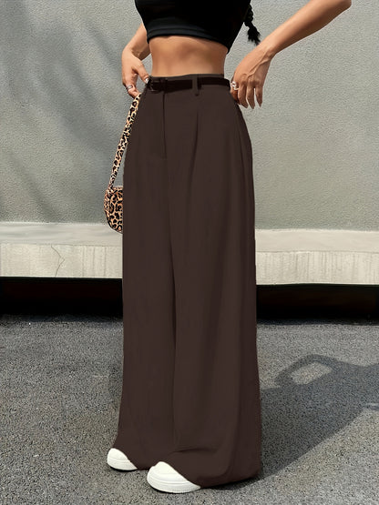 [Elegant High-Waisted] Elegant High-Waisted Wide-Leg Pants | Book Core Thousand Directional Style | Multifunctional Comfortable Machine Washable - Women's Fashion