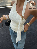 Buckle Halter Top by Maisonvirelle