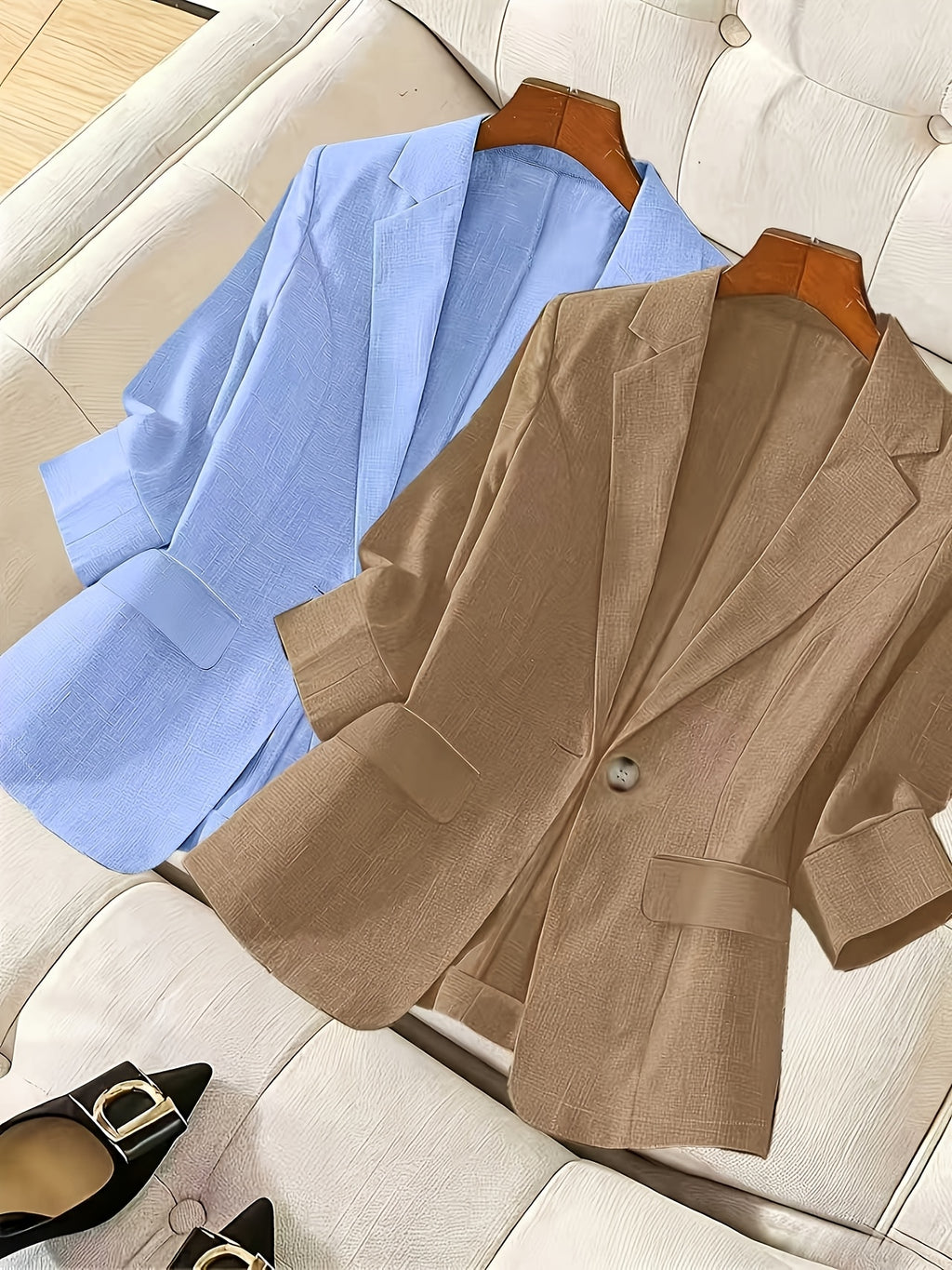 2026 New High-End Seven-Sleeve Suit Jacket Women'S Summer Thin Commuter Temperament Slim And Thin Casual Small Suit, Work Interview Commuter Versatile Two-Piece Set