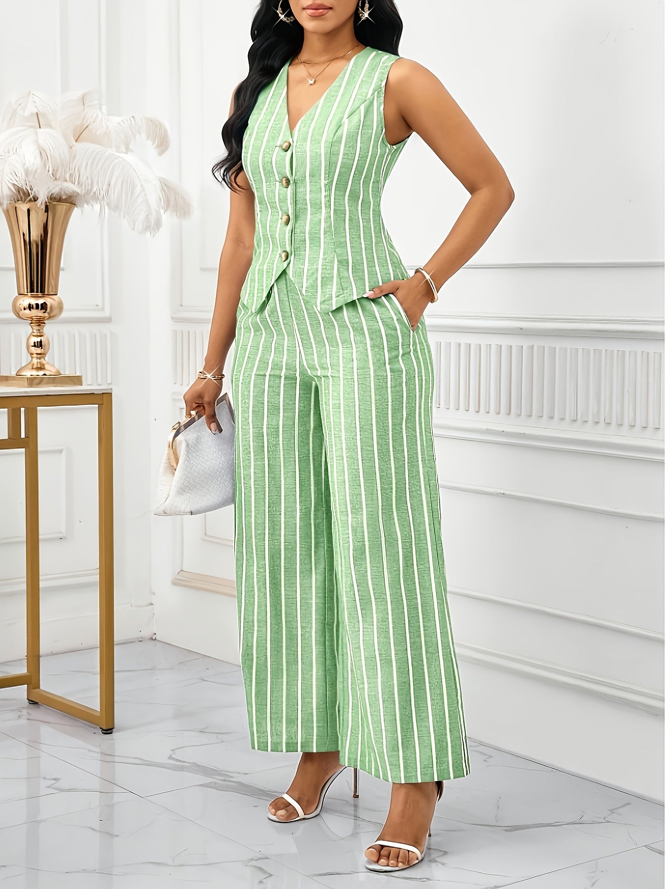 Striped Waistcoat Set by Maisonvirelle