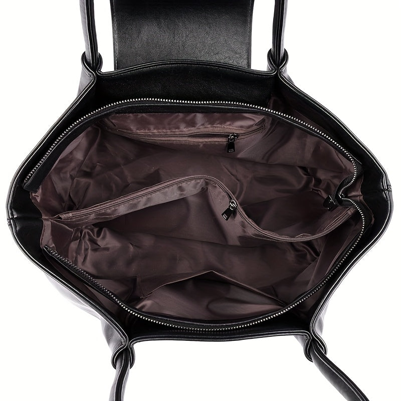 Tote Bag for Women PU Shoulder Handbag Large Capacity for Work Evening Shopping