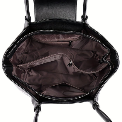 Tote Bag for Women PU Shoulder Handbag Large Capacity for Work Evening Shopping