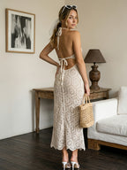 Crochet Halter Maxi Dress by Maisonvirelle