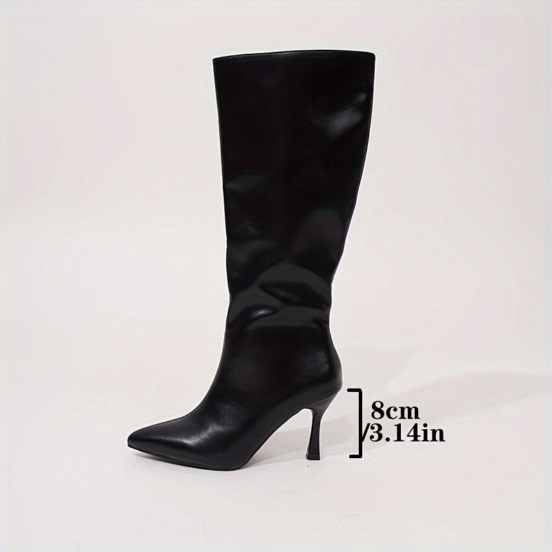 Knee High Boots for Women Pointed Toe High Heel Tall Boots for Autumn Winter Outfits