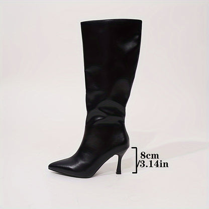 Knee High Boots for Women Pointed Toe High Heel Tall Boots for Autumn Winter Outfits